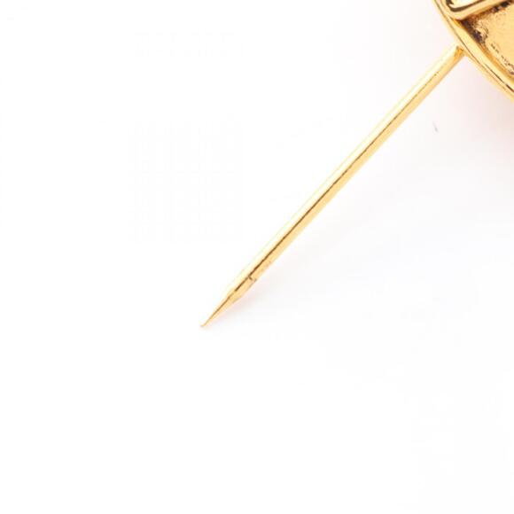 CHANEL Authentic Gold Logo Brooch - Picture 4 of 5